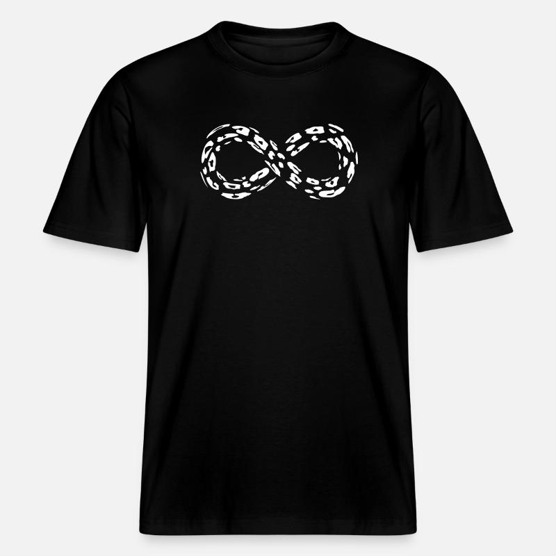 Leopard Infinity Loop -  RELAXED FIT Unisex Organic T-Shirt - black