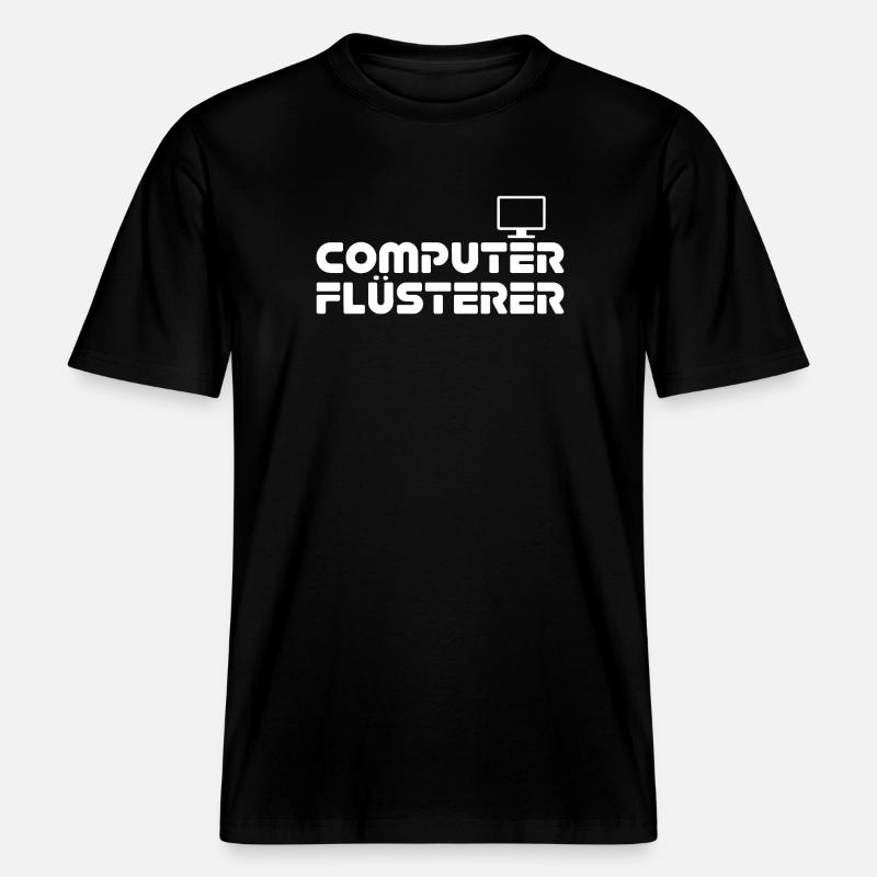 Computer Flüsterer Retro-Print -  RELAXED FIT Unisex Organic T-Shirt - Schwarz