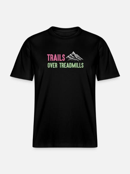 Trailrunning - Trails über Laufbänder - RELAXED FIT Unisex Organic T-Shirt - Schwarz