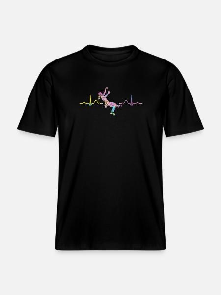 Boulderer heartbeat Bouldering Bouldering -  RELAXED FIT Unisex Organic T-Shirt - black