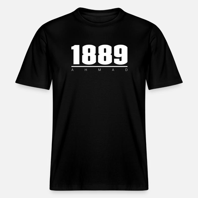 1889 -  T-shirt unisexe RELAXED FIT en coton bio - noir
