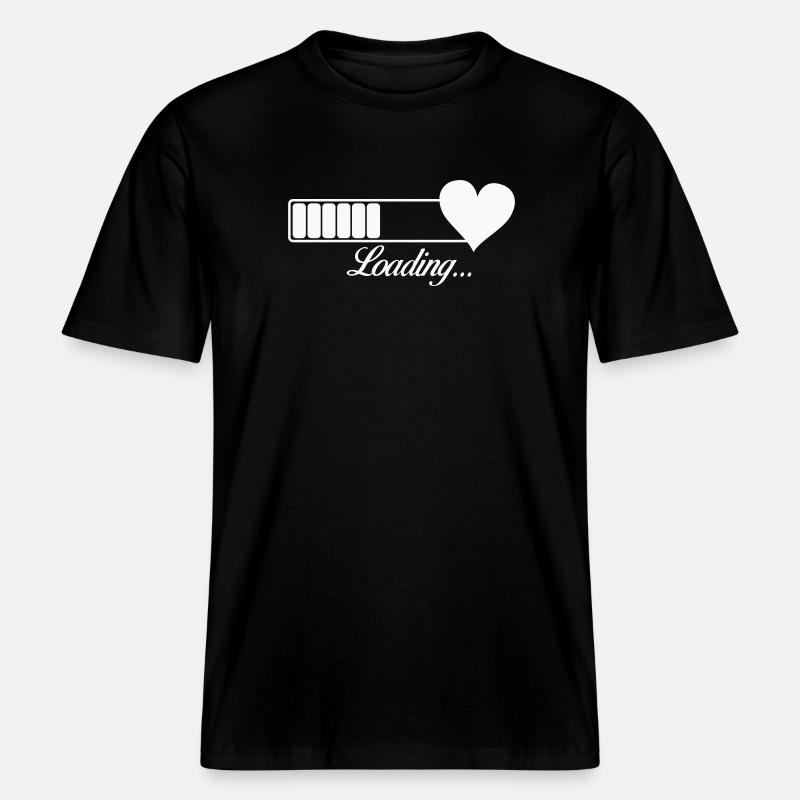 Herz-Loading Fortschritt -  RELAXED FIT Unisex Organic T-Shirt - Schwarz