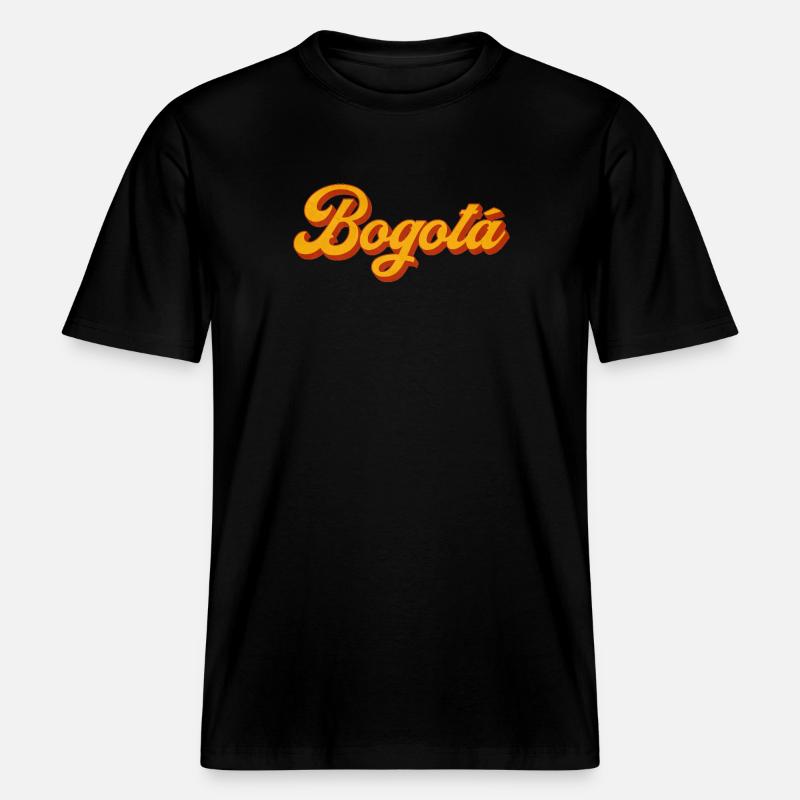 Bogotá Script in Warm Orange - RELAXED FIT Unisex Organic T-Shirt - Schwarz