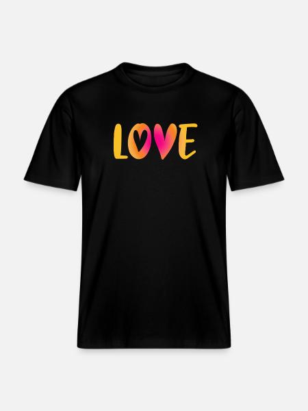 Love Heart Love Wedding Handwriting Wedding Wedding Wedding - RELAXED FIT Unisex Organic T-Shirt - black