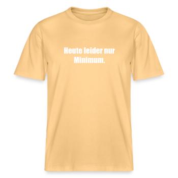Unfortunately only a minimum today -  RELAXED FIT Unisex Organic T-Shirt - washed yellow - Front - Alina (178cm) & Michal (187cm)