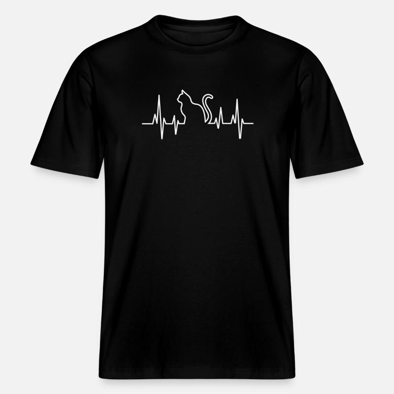 Katzenherz Pullover Design -  RELAXED FIT Unisex Organic T-Shirt - Schwarz