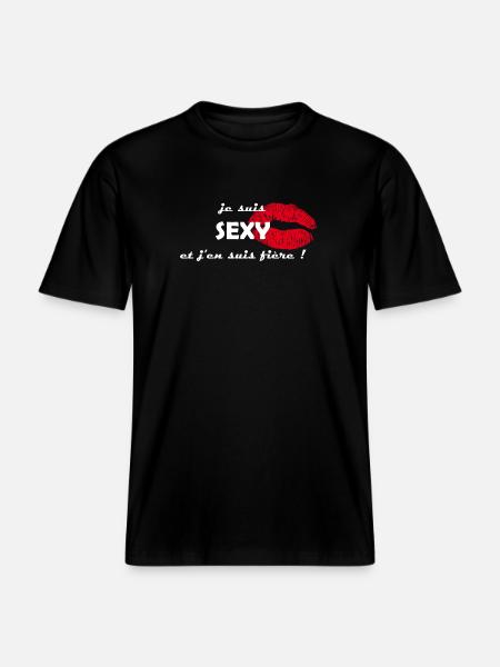 je suis sexy -  T-shirt unisexe RELAXED FIT en coton bio - noir