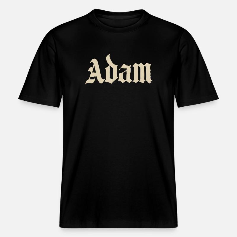 Adam Gothic Script Tee -  RELAXED FIT Unisex Organic T-Shirt - Schwarz