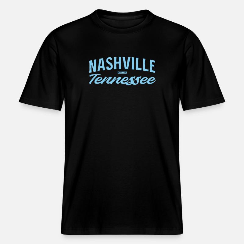 Nashville Script Blue -  T-shirt unisexe RELAXED FIT en coton bio - noir