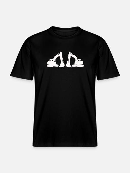 Double Excavator Silhouette -  RELAXED FIT Unisex Organic T-Shirt - black