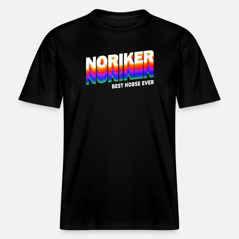 Noriker Pferde Design / Geschenkidee - RELAXED FIT Unisex Organic T-Shirt - Schwarz