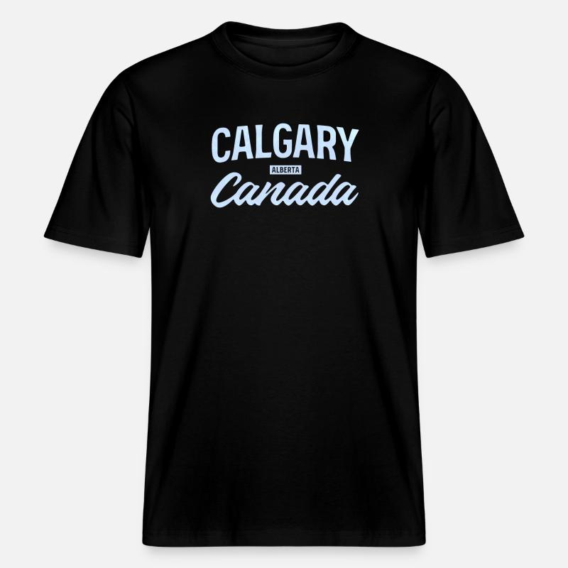 Calgary Alberta Canada – Retro Städte Design -  RELAXED FIT Unisex Organic T-Shirt - Schwarz
