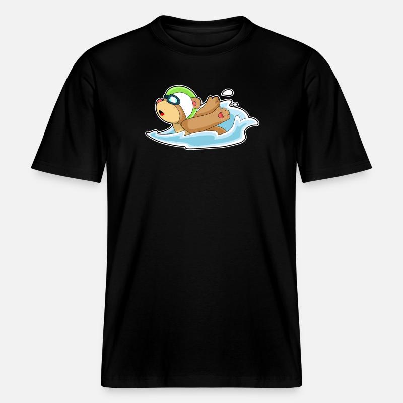 Lunettes de natation Bear - T-shirt unisexe RELAXED FIT en coton bio - noir