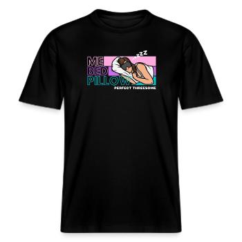 Moi lit oreiller rêve illustration -  T-shirt unisexe RELAXED FIT en coton bio - noir - Devant - Alina (178cm) & Michal (187cm)