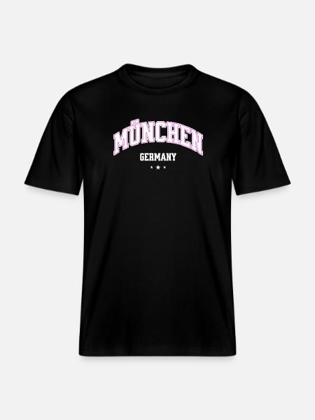 Munich Neon Bow Flair - RELAXED FIT Unisex Organic T-Shirt - black