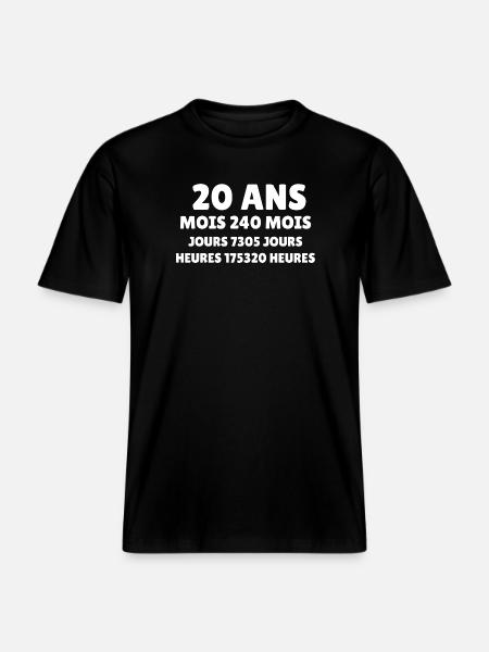 20 Ans Joyeux Anniversaire -  T-shirt unisexe RELAXED FIT en coton bio - noir