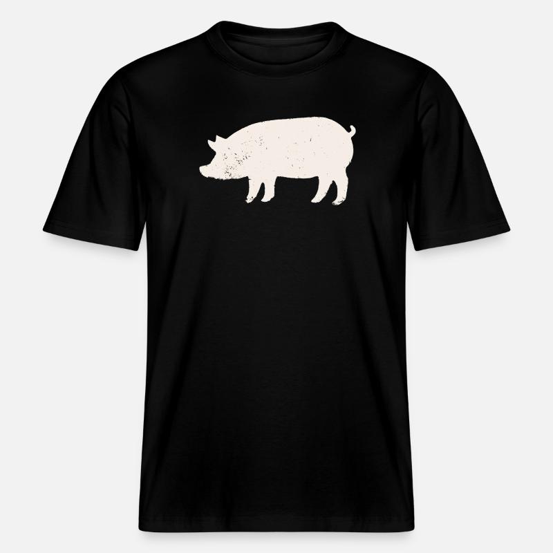 Cochon -  T-shirt unisexe RELAXED FIT en coton bio - noir