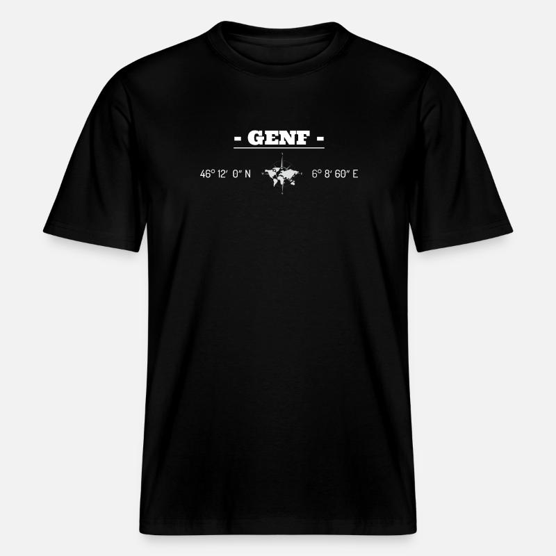 Coordinates Geneva -  RELAXED FIT Unisex Organic T-Shirt - black