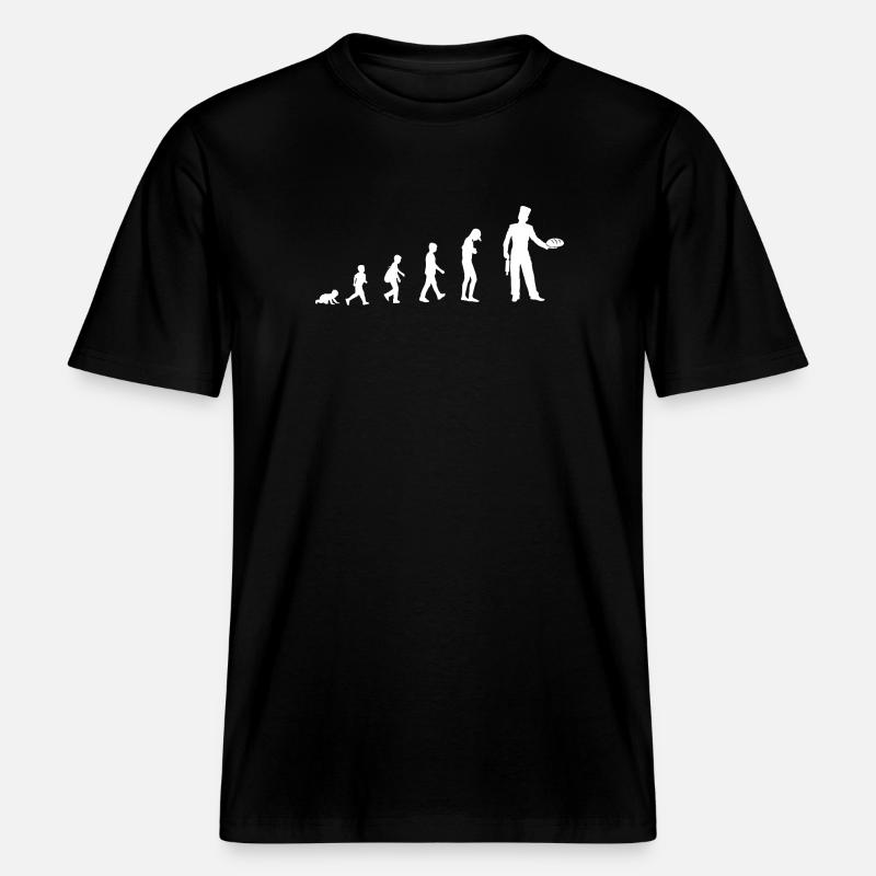 Évolution vers le boulanger -  T-shirt unisexe RELAXED FIT en coton bio - noir