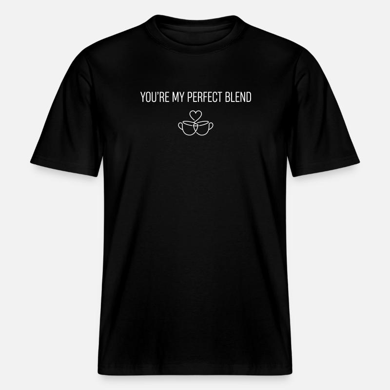 Perfect Blend Valentine - Coffee Lovers White -  T-shirt unisexe RELAXED FIT en coton bio - noir