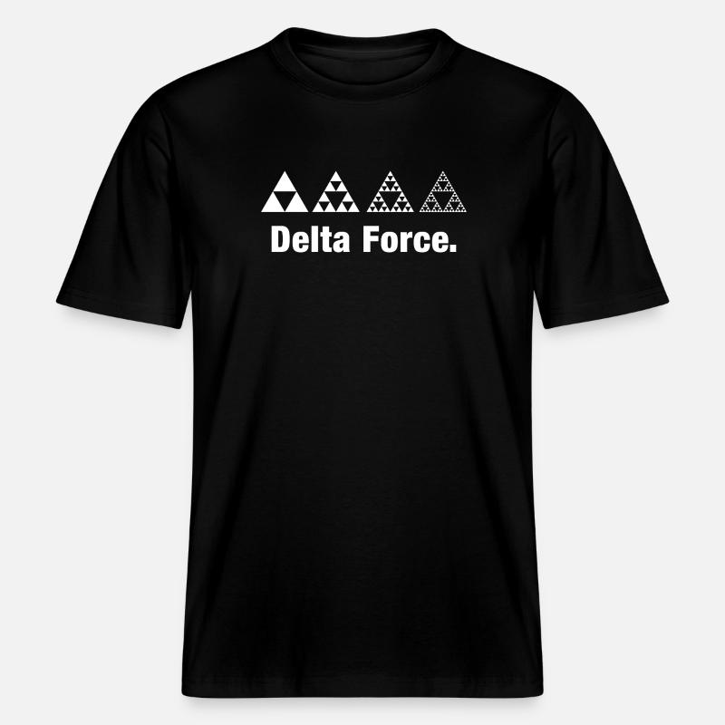 Fraktal Dreieck Force Geometrie Rekursion -  RELAXED FIT Unisex Organic T-Shirt - Schwarz