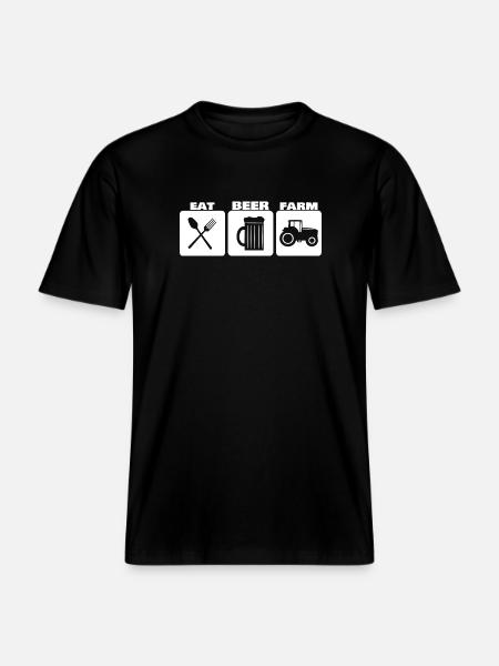 EAT, DRINK, FARM ... farmer basic needs -  RELAXED FIT Unisex Organic T-Shirt - black