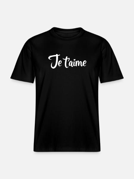 Je t'aime - T-shirt unisexe RELAXED FIT en coton bio - noir
