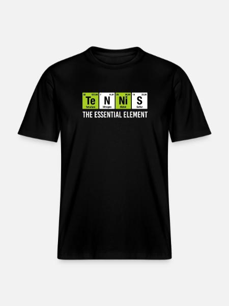 Tennis Essential Element Funny Chemistry -  RELAXED FIT Unisex Organic T-Shirt - black