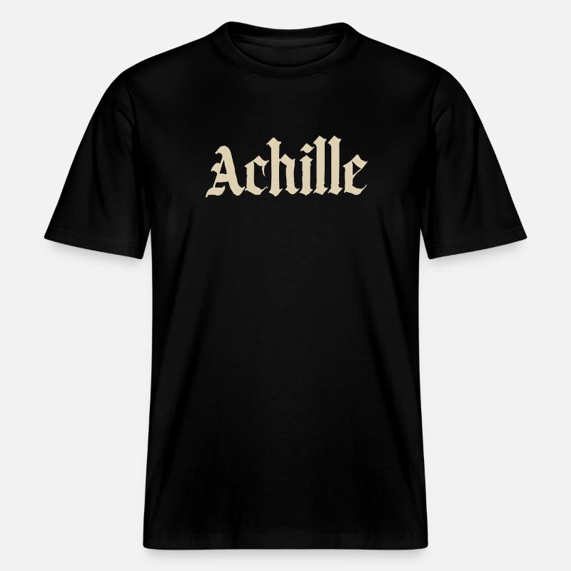 Achille Gothic script - RELAXED FIT Unisex Organic T-Shirt - black