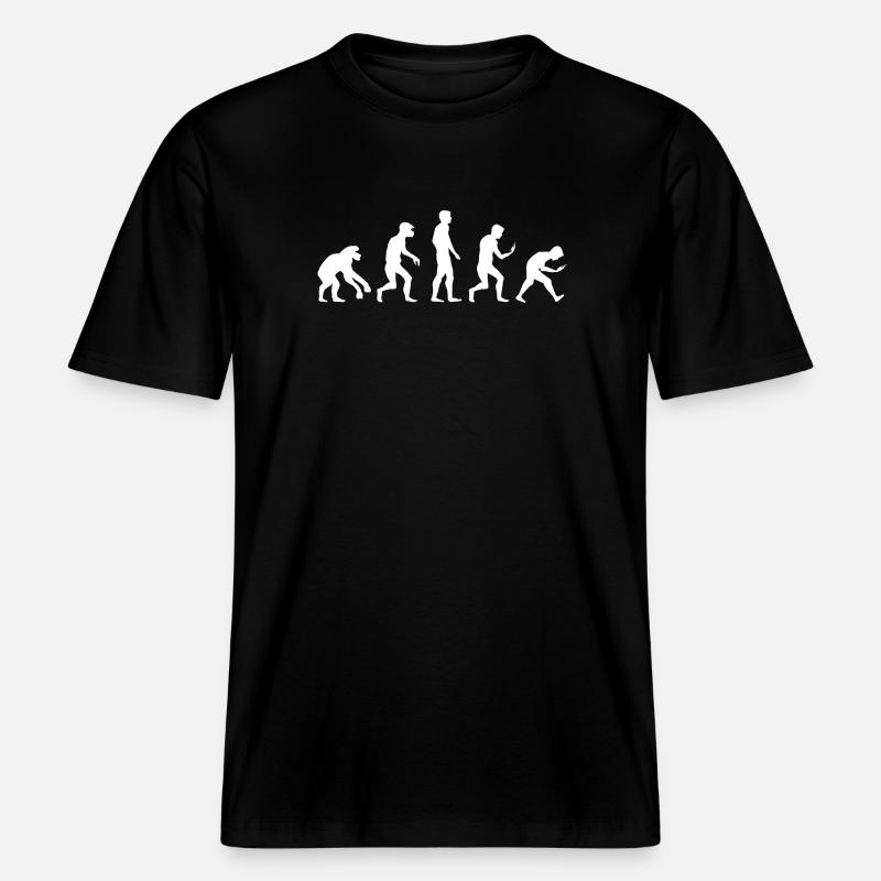 lustige Evolution smartphone handy Sucht Logo - RELAXED FIT Unisex Organic T-Shirt - Schwarz