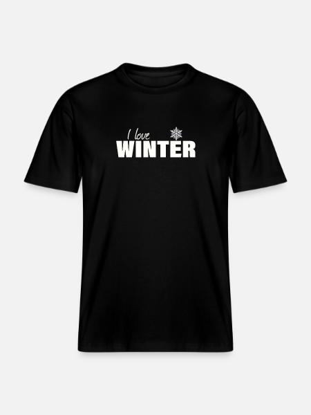 i love winter -  RELAXED FIT Unisex Organic T-Shirt - black