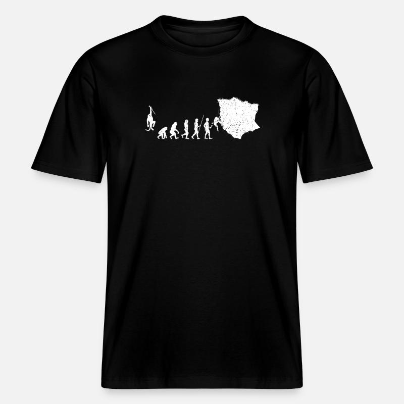 Silhouette de l’évolution à l’aventure -  T-shirt unisexe RELAXED FIT en coton bio - noir