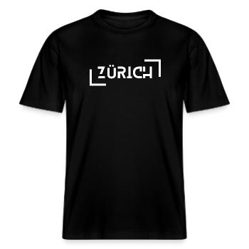 Zürich -  RELAXED FIT Unisex Organic T-Shirt - Schwarz - Vorne - Alina (178cm) & Michal (187cm)