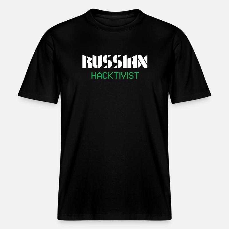 Conception de cybersécurité par hacktiviste russe -  T-shirt unisexe RELAXED FIT en coton bio - noir