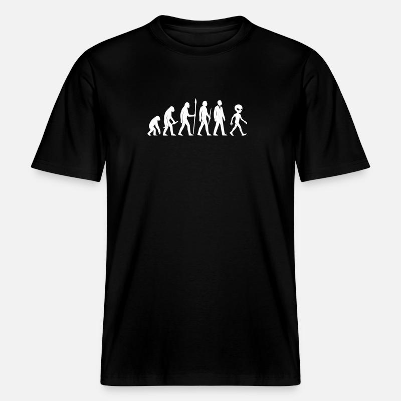 De singe à extraterrestre – Evolution Reloaded -  T-shirt unisexe RELAXED FIT en coton bio - noir
