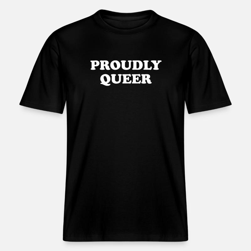 Fièrement queer - T-shirt unisexe RELAXED FIT en coton bio - noir