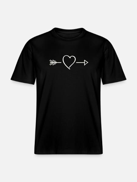 Herzpfeil Linienkunst - RELAXED FIT Unisex Organic T-Shirt - Schwarz
