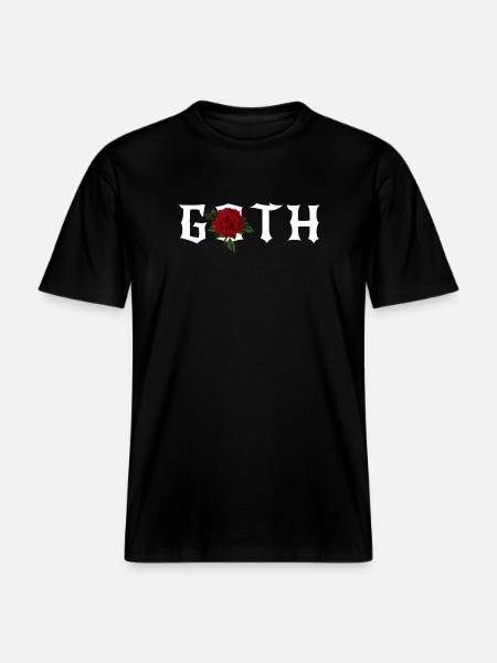 Gothic, Gothic-Thema mit roter Rose -  RELAXED FIT Unisex Organic T-Shirt - Schwarz