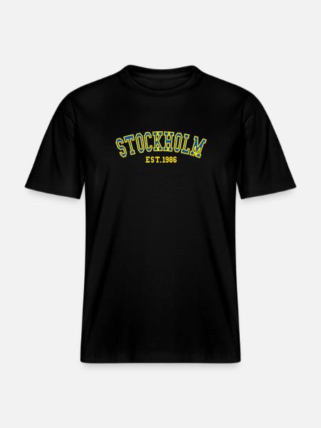 Stockholm, gegründet 1986 - RELAXED FIT Unisex Organic T-Shirt - Schwarz