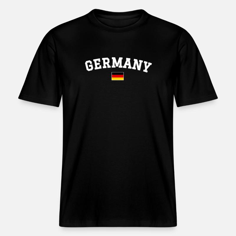 Drapeau allemand Design anglais blanc -  T-shirt unisexe RELAXED FIT en coton bio - noir