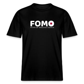 FOMO Osaka -  RELAXED FIT Unisex Organic T-Shirt - Schwarz - Vorne - Alina (178cm) & Michal (187cm)