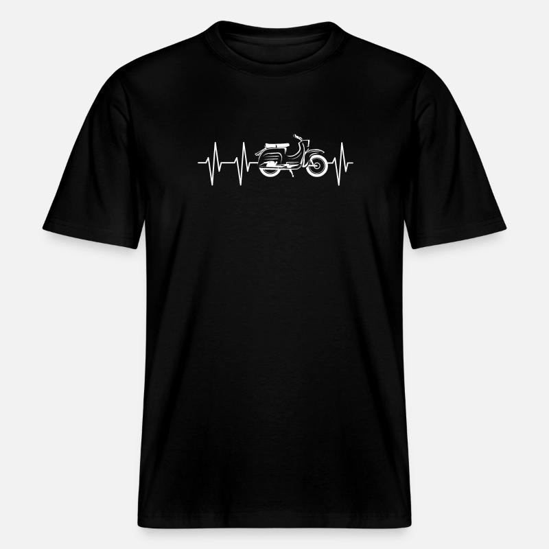 Simson Schwalbe Schwalbefahrer Herzschlag Puls - RELAXED FIT Unisex Organic T-Shirt - Schwarz