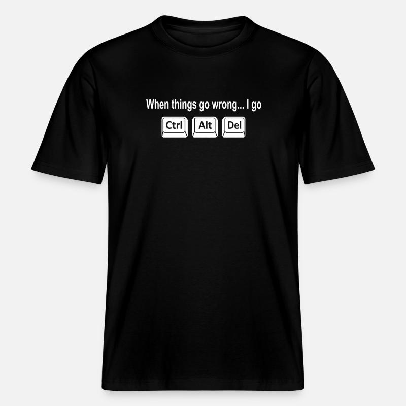 Programmeur Clavier Raccourci Nerd Humour - T-shirt unisexe RELAXED FIT en coton bio - noir
