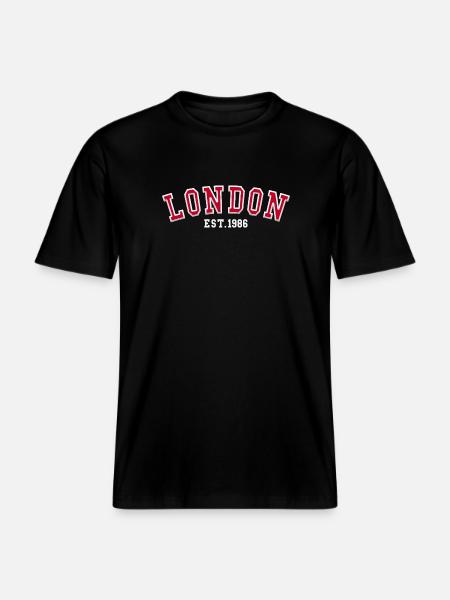 Londres Fondée en 1986 -  T-shirt unisexe RELAXED FIT en coton bio - noir