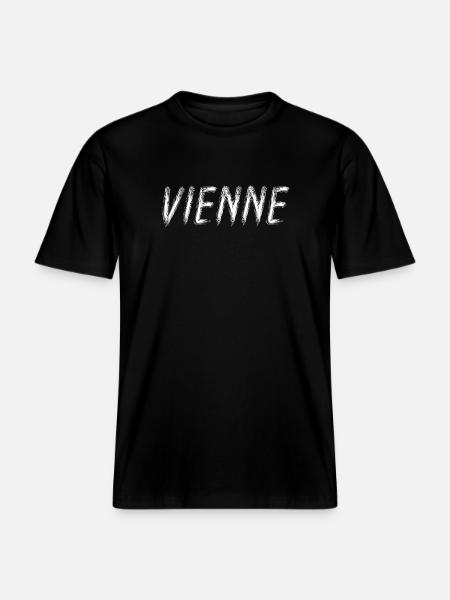 Vienne Brossé Contrasté - T-shirt unisexe RELAXED FIT en coton bio - noir