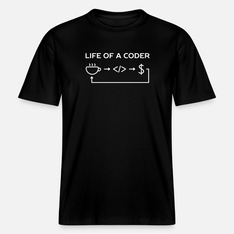 Programmierer-Leben eines Codier-Hemdes -  RELAXED FIT Unisex Organic T-Shirt - Schwarz