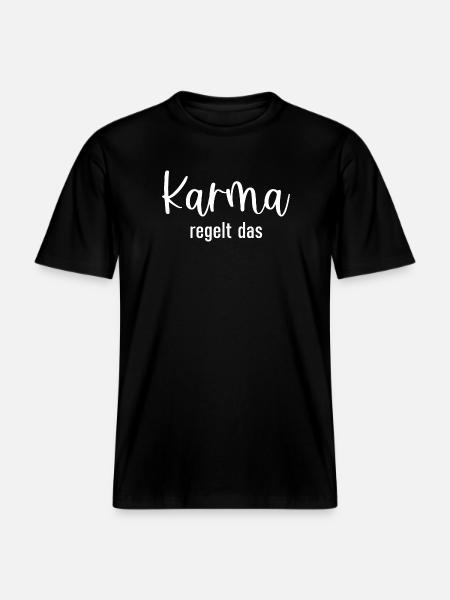 Karma regelt das -  RELAXED FIT Unisex Organic T-Shirt - Schwarz