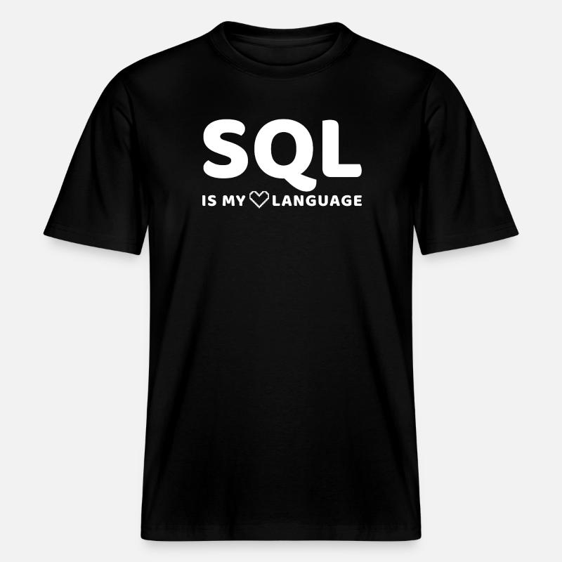 Celestial Code Pattern on Dark Background -  RELAXED FIT Unisex Organic T-Shirt - black