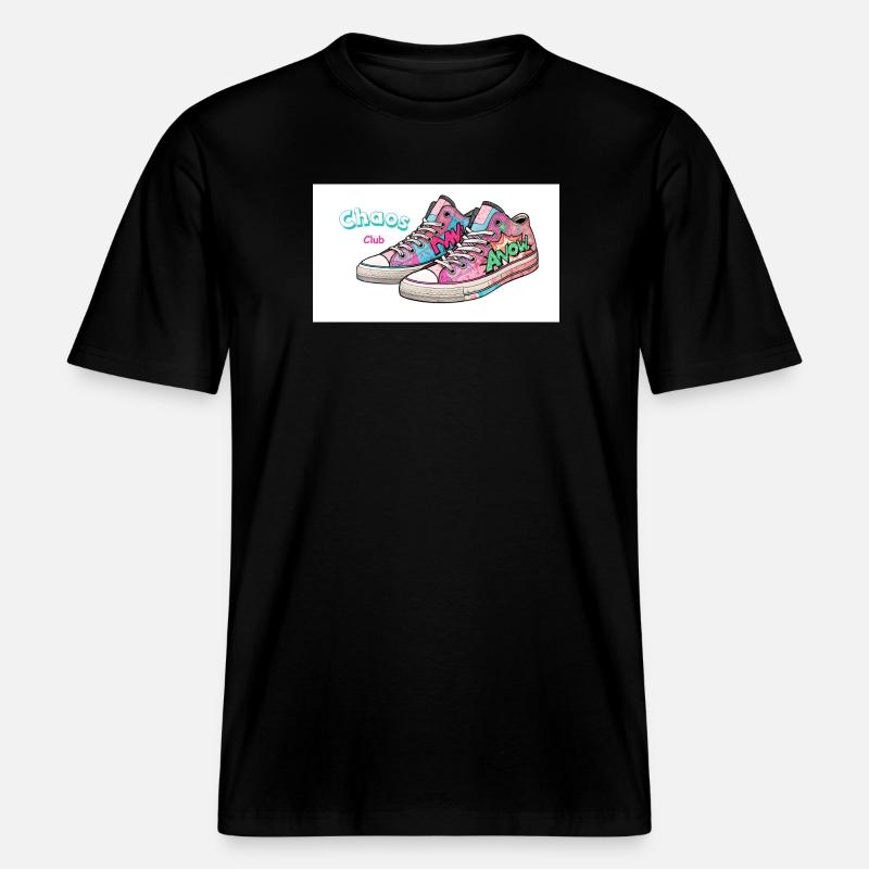 Bunte Sneakers mit Comic-Design - RELAXED FIT Unisex Organic T-Shirt - Schwarz