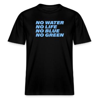 Water -  RELAXED FIT Unisex Organic T-Shirt - black - Front - Alina (178cm) & Michal (187cm)